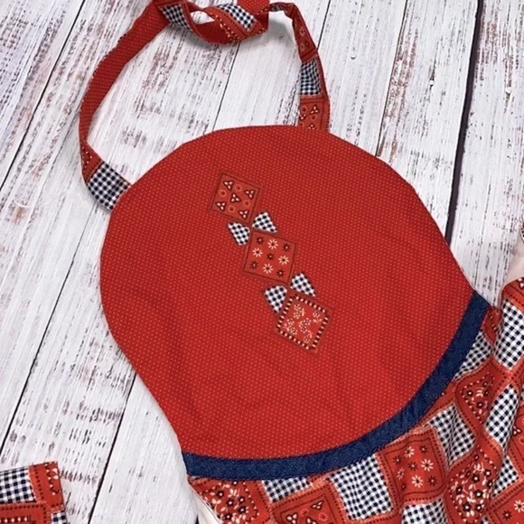 VINTAGE style bandana print apron size small/medium - Picture 6 of 9